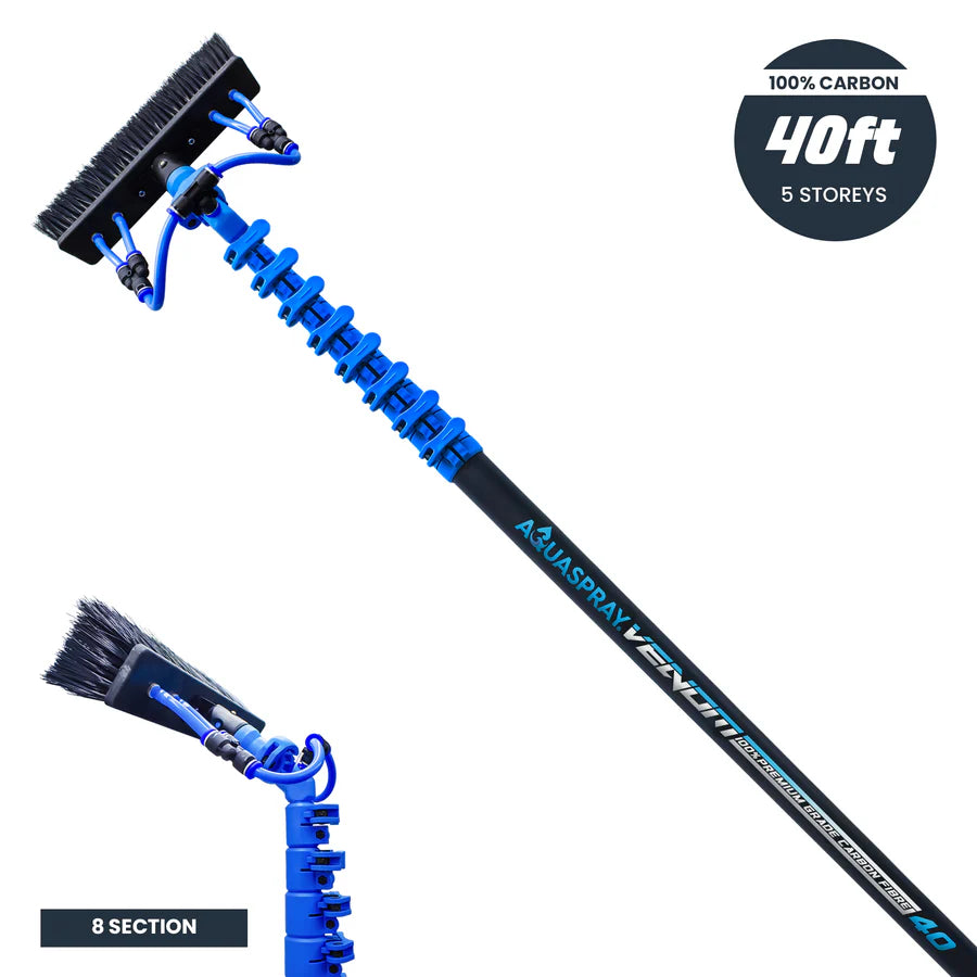 Venom 35ft Power Pole for Pressure Washers ? 100% Carbon Fibre and 40ft for window cleaning