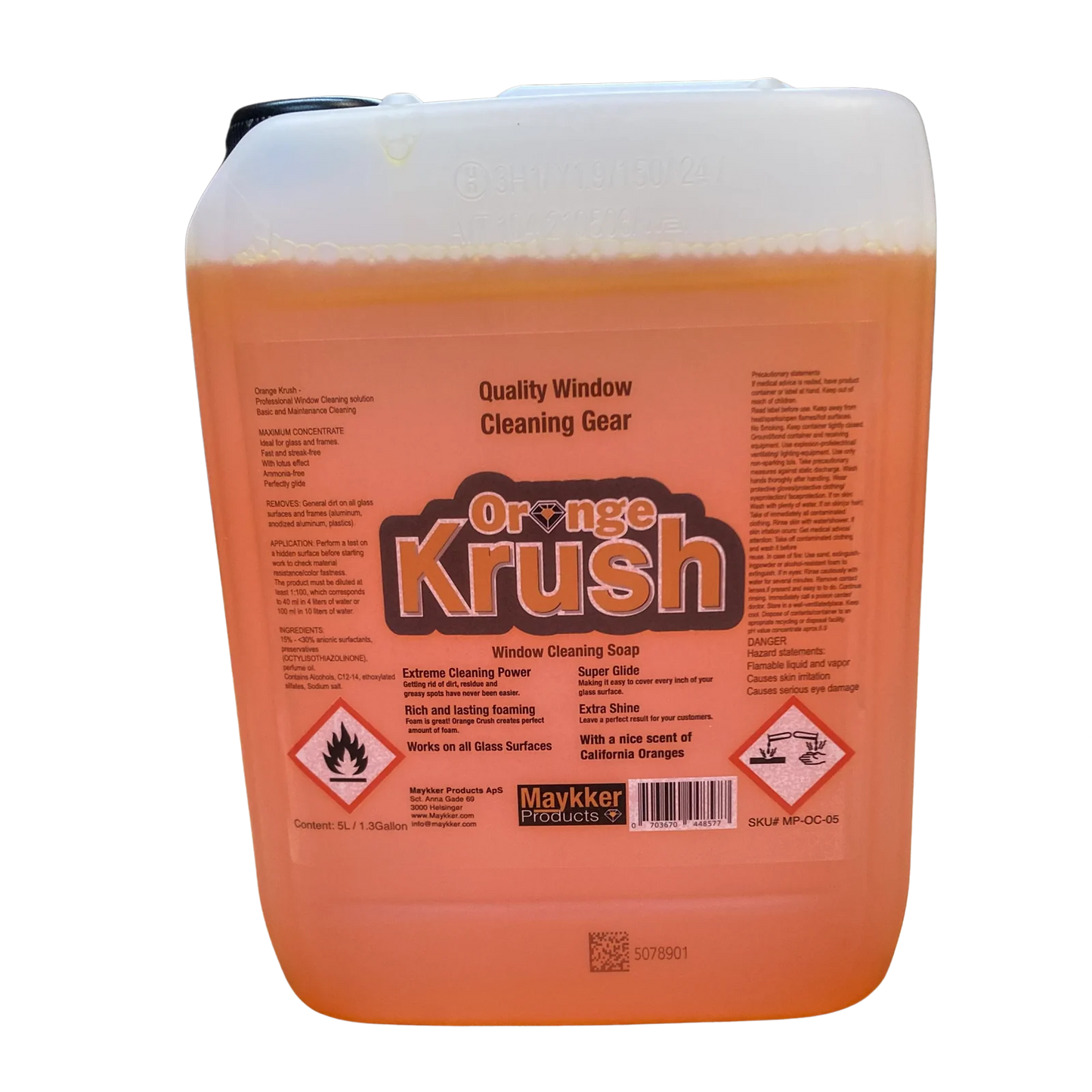 OrangeKrush Window Cleaner Soap 5L with outlet tap
