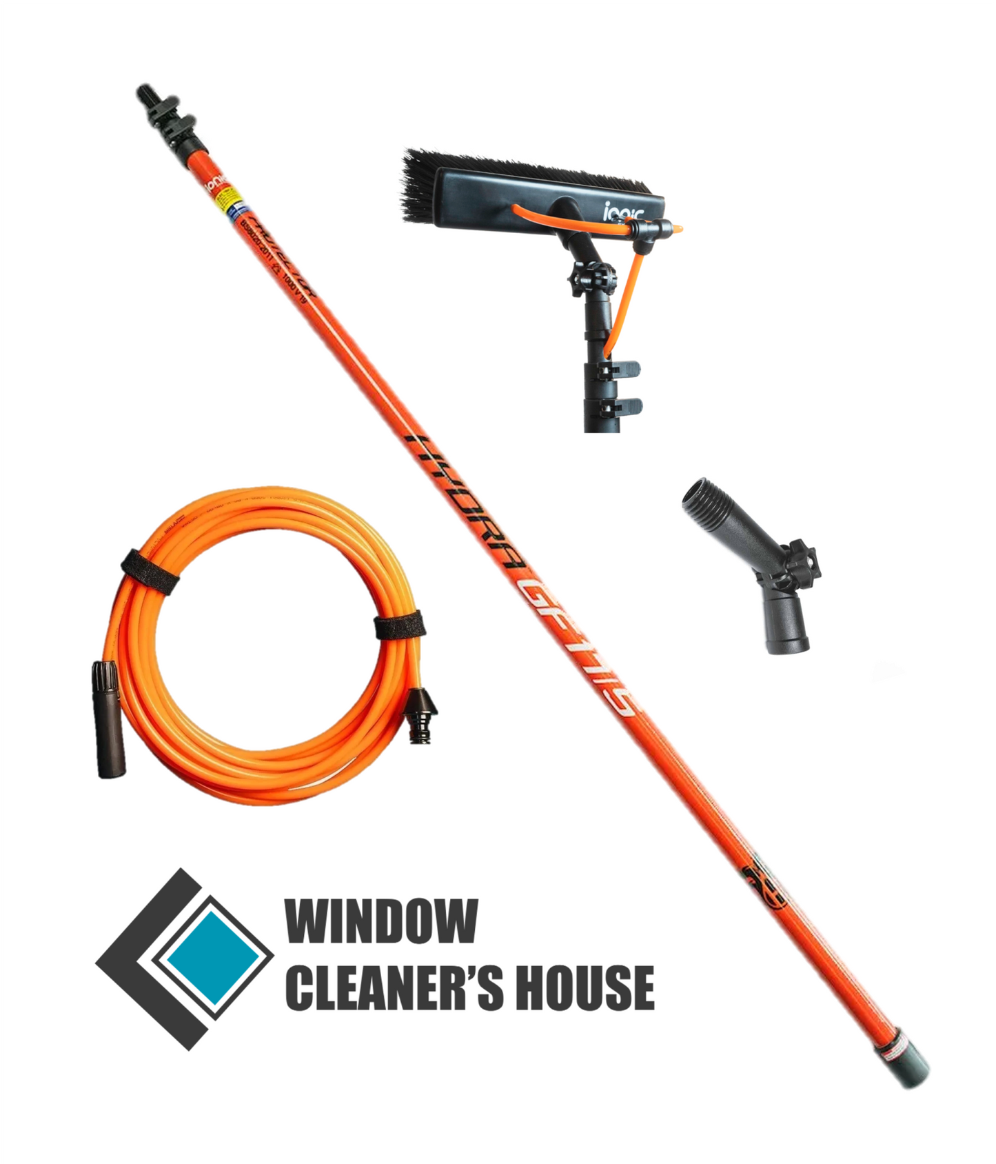 Hydra Glass Fibre GRAFTNER Completo - com mangueira interna, quebrador de ângulo e escova Graftner