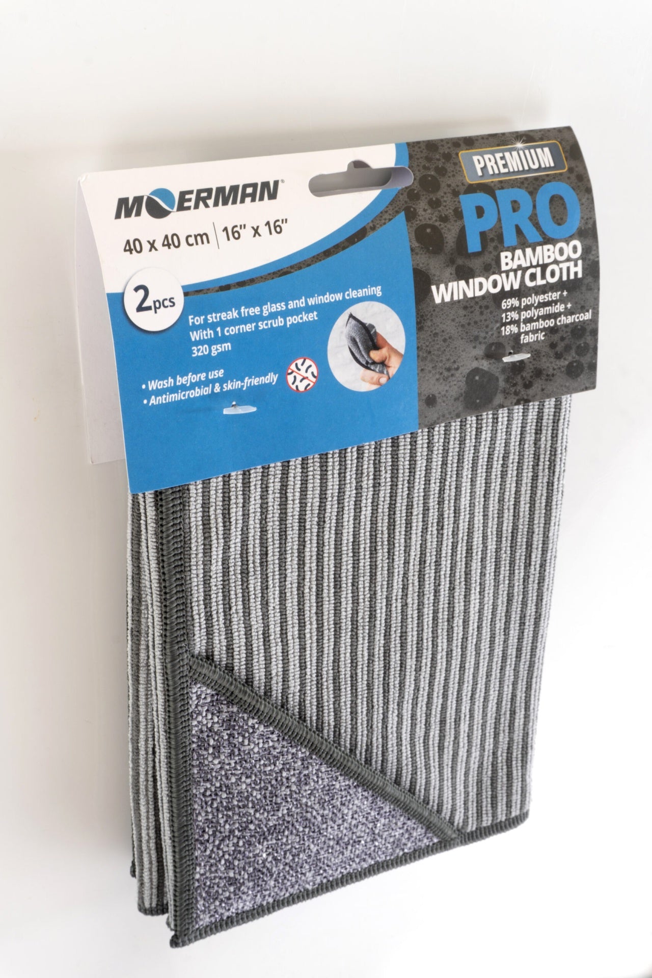 PRO BAMBOO MICROFIBER WINDOW CLOTH 40 x 40 CM (2 UNIDADES)